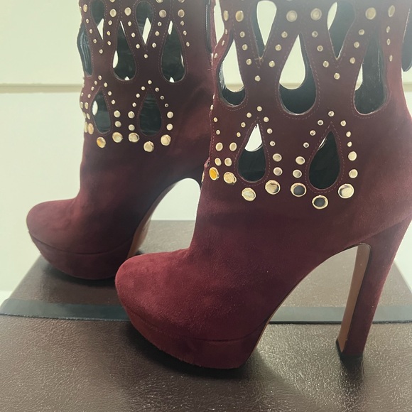 Alaia Donna Boots in Burgundy Size 38 - Picture 9 of 10